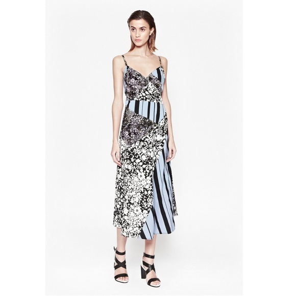 French Connection Blue Freida Flower Wrap Dress - Picture 1 of 5